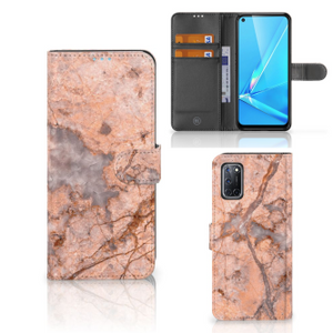 OPPO A72 | OPPO A52 Bookcase Marmer Oranje