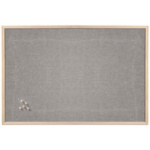 Prikbord - textiel - lichtgrijs - 60 x 80 cm - incl. punaises - groot   -