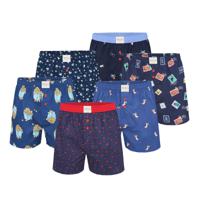 Phil & Co Phil & Co Wijde Boxershorts Heren 6-Pack Multipack met Print