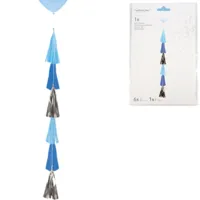 Amscan Ballonslinger franje blauw 70 cm | 10 stuks