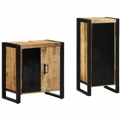 Badkamermeubelset 2 pcs Bruin Massief Mango Hout