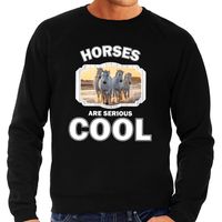 Sweater horses are serious cool zwart heren - paarden/ wit paard trui 2XL  -