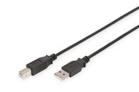 Digitus USB-kabel USB 2.0 USB-A stekker, USB-B stekker 1.80 m Zwart Afgeschermd, Afgeschermd (dubbel) AK-990941-018-S - thumbnail