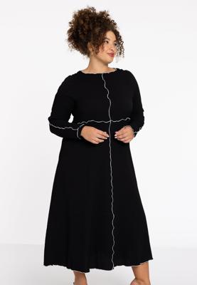 Yoek Jurk CRINCLE | Zwart | Maat 54/56