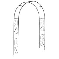 Esschert Design Rozenboog krul - zwart - metaal - 134 x 220 cm - klimrozen/planten