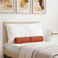 VidaXL Bolster kussens 2 stuks rood-oranje ø 15 x 40 cm cordstof