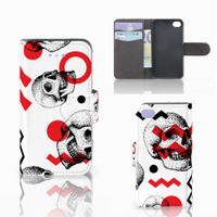 Telefoonhoesje met Naam Apple iPhone 4 | 4S Skull Red - thumbnail