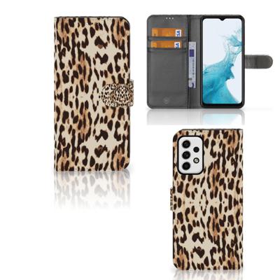 Samsung Galaxy A23 | Telefoonhoesje | Met pasjeshouder | Leopard