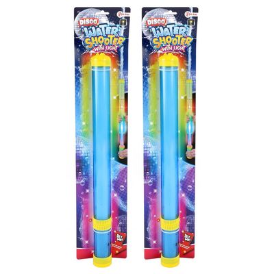 2x Waterpistolen/waterpistool/waterspuiter 46 cm met blauw licht kinderspeelgoed