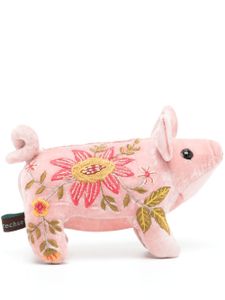 Anke Drechsel peluche cochon à broderies - Rose