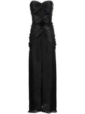 Costarellos robe longue Brigitta à épaules dénudées - Noir