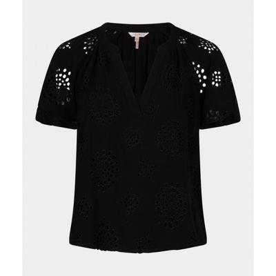 Esqualo - Zwart | Dames | Blouse | Zwart | 46 | regular | Kamst mode