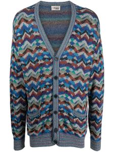 Missoni Pre-Owned cardigan à motif zig-zag (années 1990) - Bleu