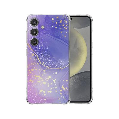 Samsung Galaxy S25 Plus Hoesje - Watercolor Paars TPU Antishock Samsung Galaxy S25 Plus Hoesje - Watercolor Paars TPU Antishock