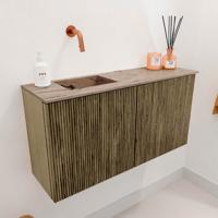 Toiletmeubel Mondiaz Joya Dlux | 80 cm | Meubelkleur Dusk | Faye wastafel Arena Wasbak Links | Zonder kraangat(en)