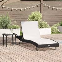 Ligstoel 2 pcs Zwart en Wit poly rattan