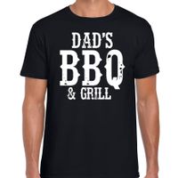 Dads bbq en grill cadeau t-shirt zwart voor heren - thumbnail