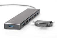 Digitus DA-70241-1 interface hub USB 3.2 Gen 1 (3.1 Gen 1) Type-A 5000 Mbit/s Grijs - thumbnail