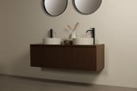 Badezimmermöbel Nussbaum Riffelung Kawi 140 cm
