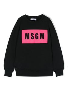 MSGM Kids sweat en coton à logo - Noir