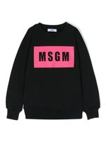 MSGM Kids sweat en coton à logo - Noir - thumbnail