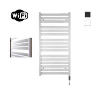 Elektrische Radiator Sanicare HWV - Moda Met Wifi 120x60 cm Mat Wit 876W Met Thermostaat Chroom Rechtsonder