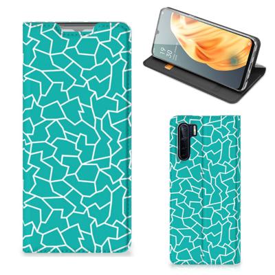 OPPO Reno3 | A91 | Bookcase | Cracks Blue