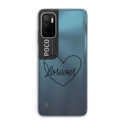 Forever heart black: Xiaomi Poco M3 Pro 5G Transparant Hoesje