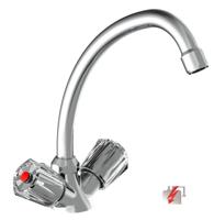 Schutte DUO MIX II tweegreepskraan keuken | lage druk | chroom 47900