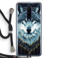 Darkness Wolf: OnePlus 7 Pro Transparant Hoesje met koord