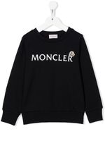 Moncler Enfant sweat en coton à logo imprimé - Bleu - thumbnail