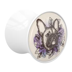 Double Flared Plug met Dog Design Acryl Tunnels & Plugs