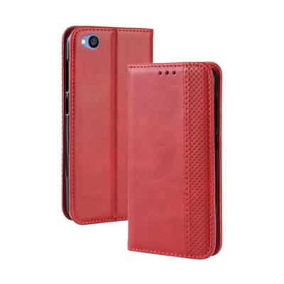 Magnetische Buckle retro textuur horizontale Flip lederen draagtas voor Xiaomi Redmi gaan met houder & kaartsleuven & portemonnee (rood)