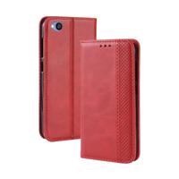 Magnetische Buckle retro textuur horizontale Flip lederen draagtas voor Xiaomi Redmi gaan met houder & kaartsleuven & portemonnee (rood)