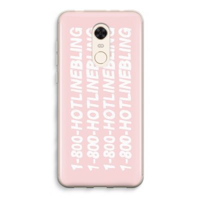 Hotline bling pink: Xiaomi Redmi 5 Transparant Hoesje