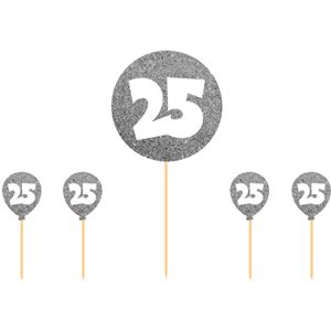 25 jaar taartdecoratie zilver versiering
