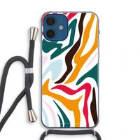 Colored Zebra: iPhone 12 mini Transparant Hoesje met koord