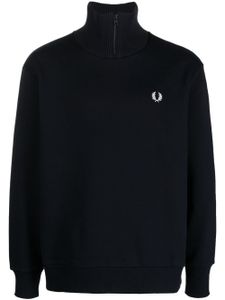 Fred Perry sweat zippé à logo imprimé - Bleu