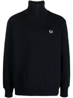 Fred Perry sweat zippé à logo imprimé - Bleu