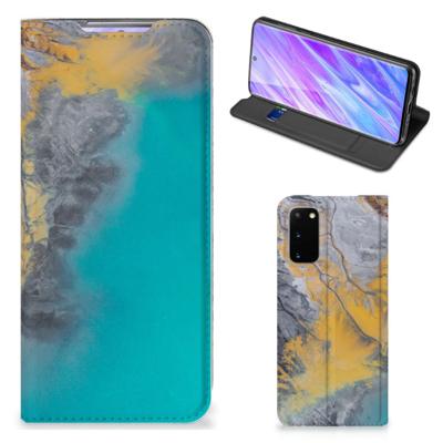 Samsung Galaxy S20 | Standcase | Marble Blue Gold