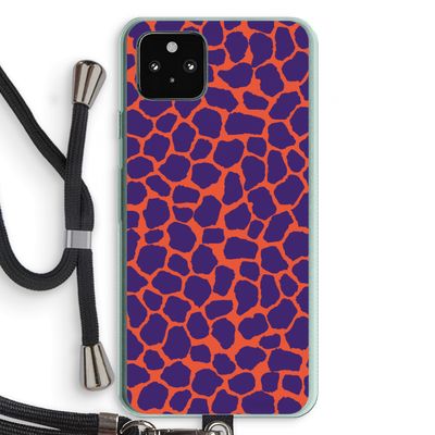 Purple Giraffe: Pixel 5a 5G Transparant Hoesje met koord