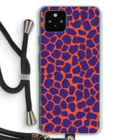 Purple Giraffe: Pixel 5a 5G Transparant Hoesje met koord