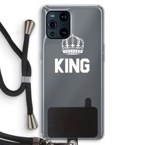 King zwart: Oppo Find X3 Transparant Hoesje met koord