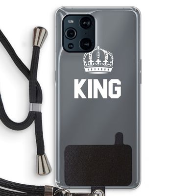 King zwart: Oppo Find X3 Transparant Hoesje met koord