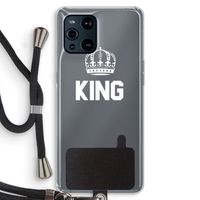 King zwart: Oppo Find X3 Transparant Hoesje met koord