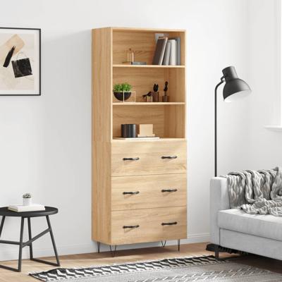 Hoge kast 69,5x34x180 cm bewerkt hout sonoma eikenkleurig