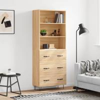 Hoge kast 69,5x34x180 cm bewerkt hout sonoma eikenkleurig
