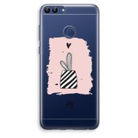 Zwart-wit cactus: Huawei P Smart (2018) Transparant Hoesje