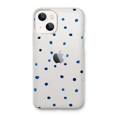 Blauwe stippen: iPhone 13 mini Transparant Hoesje