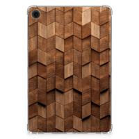 Silicone Tablet Hoes voor Samsung Galaxy Tab A9 Plus Wooden Cubes - thumbnail